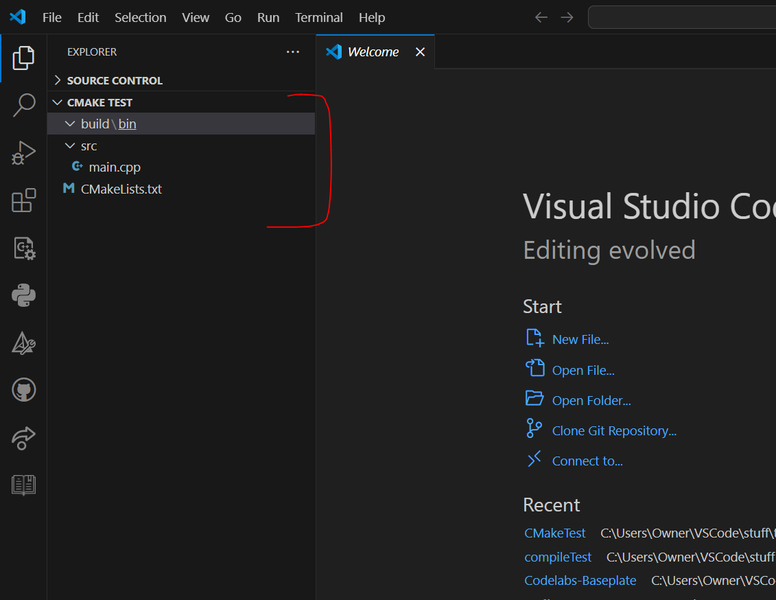 Open the folder in VSCode
